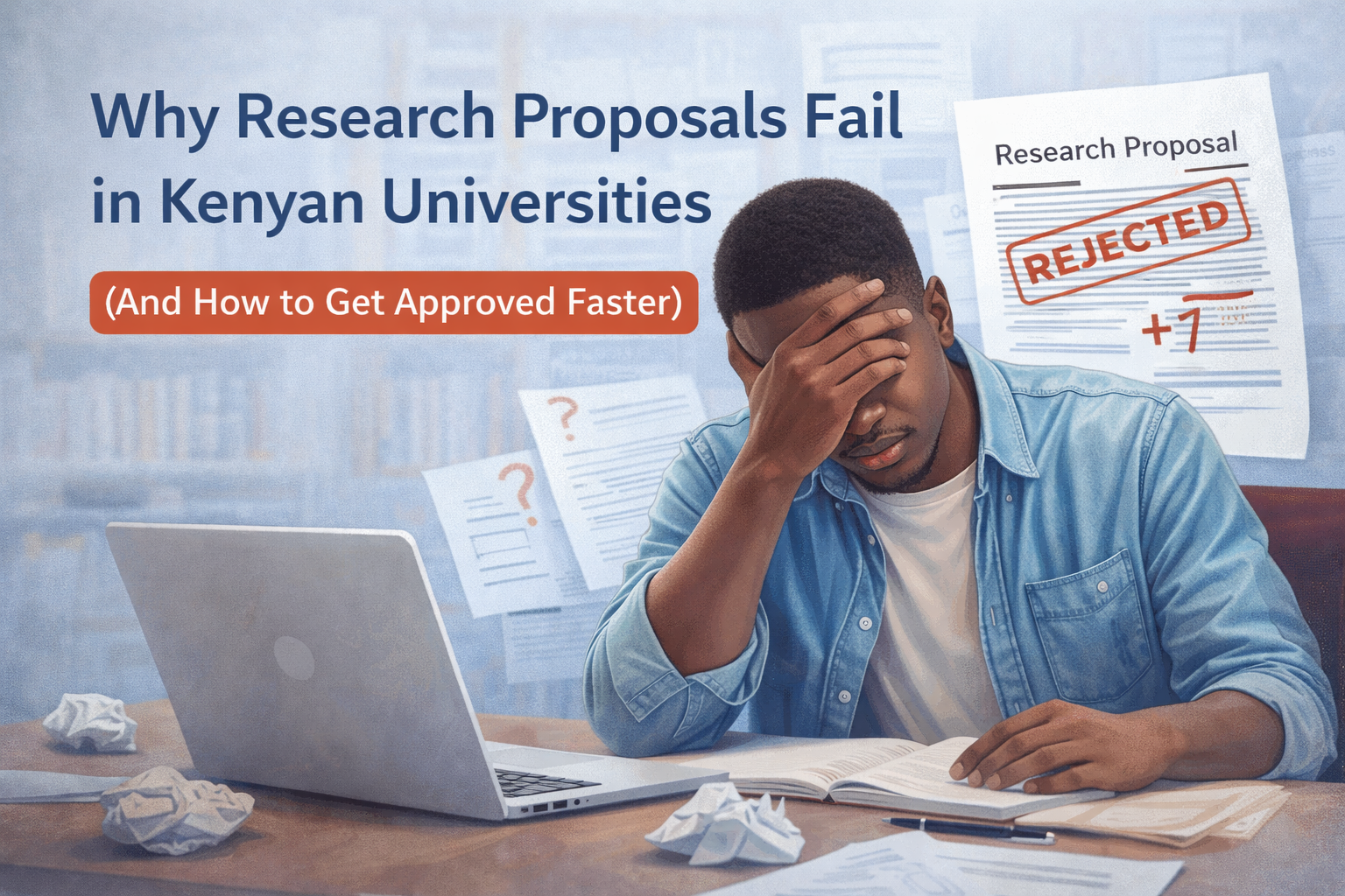 Kenyan university student working on academic research with professional writing support in Kenya