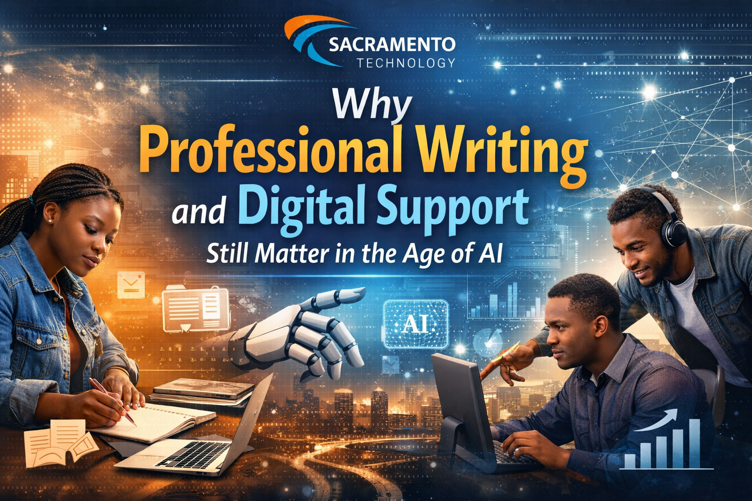 Professional writing and digital support services in Kenya showing academic research, ICT solutions, and youth-led technology innovation by Sacramento Technology